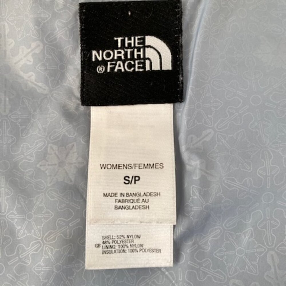 NORTH FACE Quilted Puffer Jacket Coat Light Blue Small - Picture 15 of 16